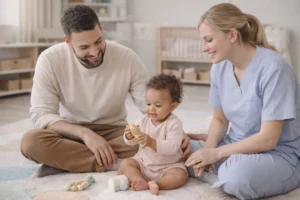 Moment d’éveil en crèche