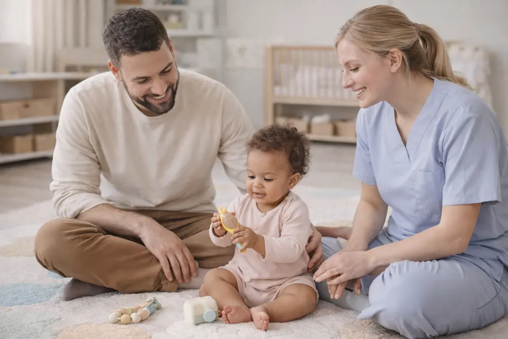 Papa en semaine de familiarisation en crèche