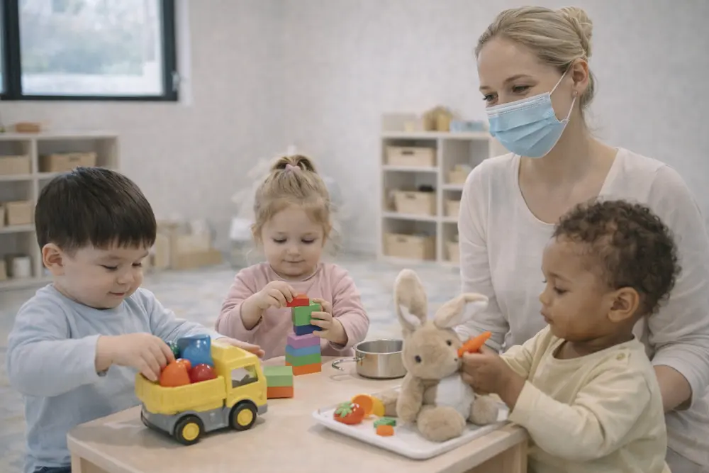 Epidémie en crèche - porter le masque